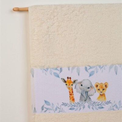 DIMcol ΠΕΤΣΕΤΑ Με Ψηφιακή Εκτύπωση Σετ 2 τεμ bebe Jungle 109 30X50,70X140 Εκρού 100% Cotton - Image 2