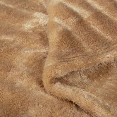 DIMcol ΚΟΥΒΕΡΤΑ Coral Fleece Ριγέ 220X240 300gsm 12 Beige 100% Polyester - Image 2
