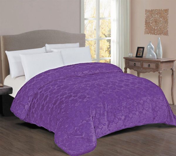 DIMcol Κουβερτοπάπλωμα Γούνα-Sherpa 730 gsm 1830 Purple 220X240 100% Polyester