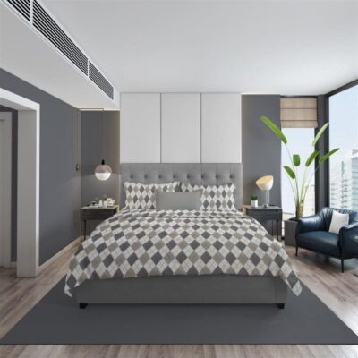 DIMcol ΠΑΠΛΩΜΑΤΟΘΗΚΗ ΕΜΠΡΙΜΕ Diamond 328 220X240 Grey 100% Cotton Flannel