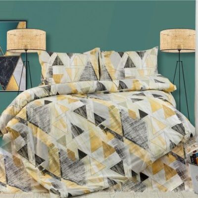 DIMcol ΠΑΠΛΩΜΑΤΟΘΗΚΗ ΕΜΠΡΙΜΕ Geometrical 333 220X240 Beige 100% Cotton Flannel