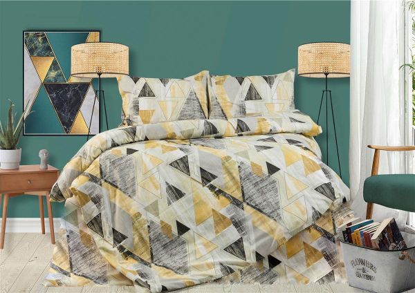 DIMcol ΠΑΠΛΩΜΑΤΟΘΗΚΗ ΕΜΠΡΙΜΕ Geometrical 333 220X240 Beige 100% Cotton Flannel