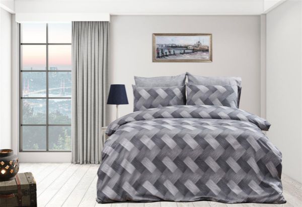 DIMcol ΣΕΝΤΟΝΙΑ ΕΜΠΡΙΜΕ ΣΕΤ 4 τεμ Αλκμήνη 452 220X240 Grey 70/30 Cott/Pol