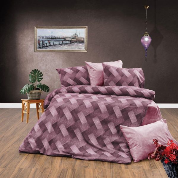 DIMcol ΣΕΝΤΟΝΙΑ ΕΜΠΡΙΜΕ ΣΕΤ 4 τεμ Αλκμήνη 453 220X240 Mauve 70/30 Cott/Pol