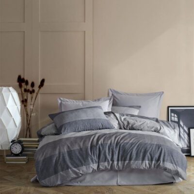 DIMcol ΣΕΝΤΟΝΙΑ ΕΜΠΡΙΜΕ ΣΕΤ 3 τεμ Νεφέλη 342 160X240 Grey 70/30 Cott/Pol