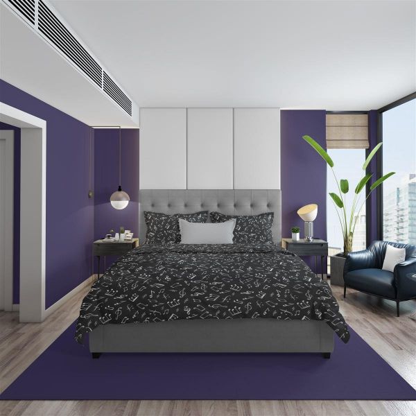 DIMcol ΠΑΠΛΩΜΑ ΕΜΠΡΙΜΕ Πεντάγραμμο 447 220X240 Black 70/30 Cott/Pol