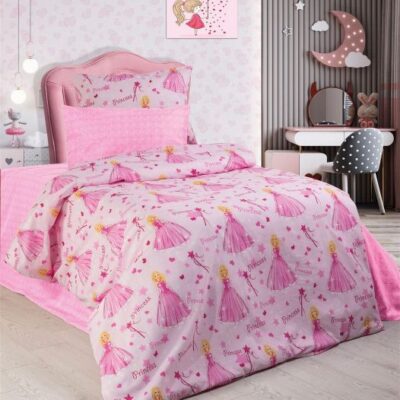 DIMcol ΠΑΠΛΩΜΑΤΟΘΗΚΗ ΕΜΠΡΙΜΕ kids Princess 392 160X240 Pink 70/30 Cott/Pol