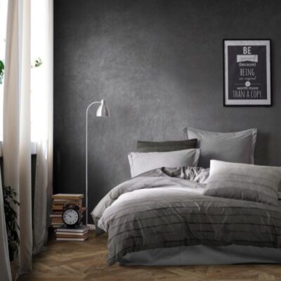 DIMcol Παπλωματοθήκη Εμπριμέ Shades of Grey 485 220X240 Grey 70/30 Cott/Pol