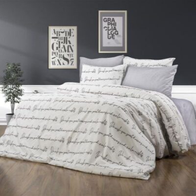 DIMcol Πάπλωμα Εμπριμέ Αρίσβη 471 220X240 White 70/30 Cott/Pol