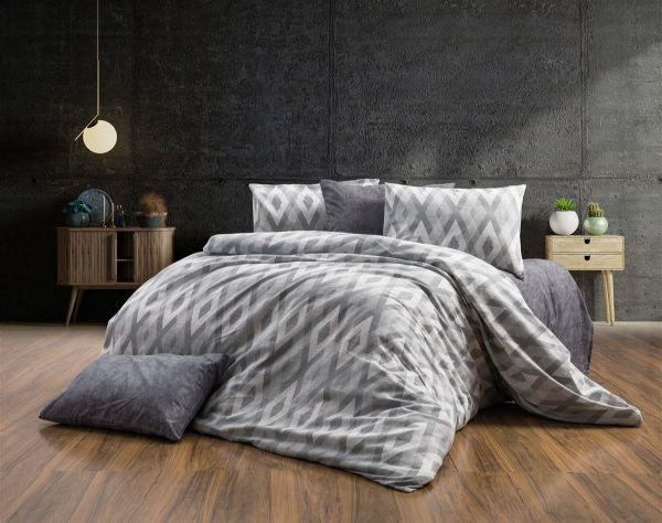 DIMcol Πάπλωμα Εμπριμέ Ευδοξία 480 160X240 Grey 70/30 Cott/Pol
