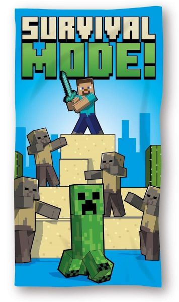 Mojang Πετσέτα Θαλάσσης Quick Dry Mojang Minecraft 91 70X140 Digital Print Sky Blue-Yellow 100% Microfiber