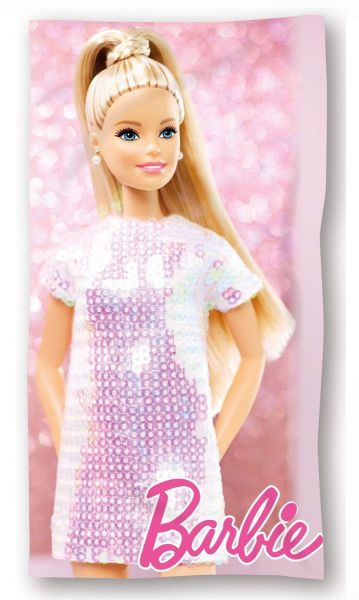 Mattel Πετσέτα Θαλάσσης Quick Dry Mattel Barbie 85 70X140 Digital Print Pink 100% Microfiber