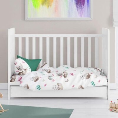 DIMcol Πάπλωμα Εμπριμέ bebe Kitten 560 120X160 Petrol 100% Cotton
