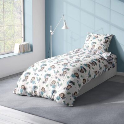DIMcol Παπλωματοθήκη Εμπριμέ kids Lion 533 160X240 Sky Blue 100% Cotton