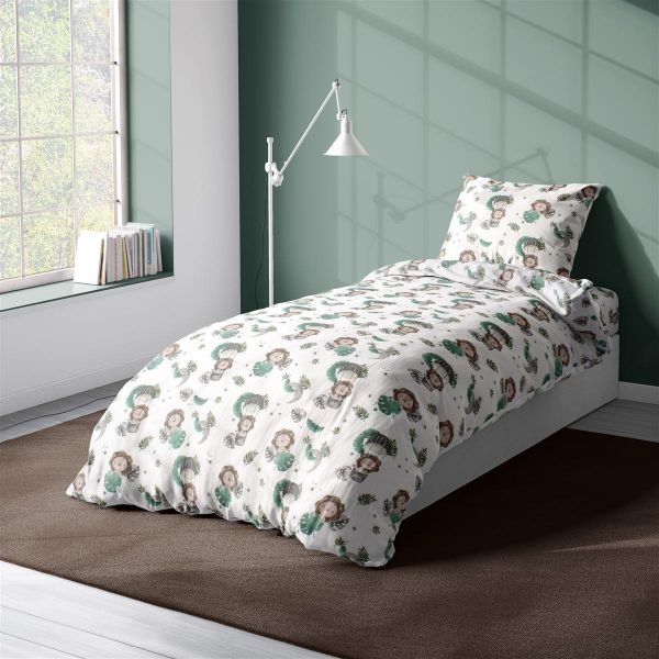 DIMcol Πάπλωμα Εμπριμέ kids Lion 534 160X240 Green 100% Cotton