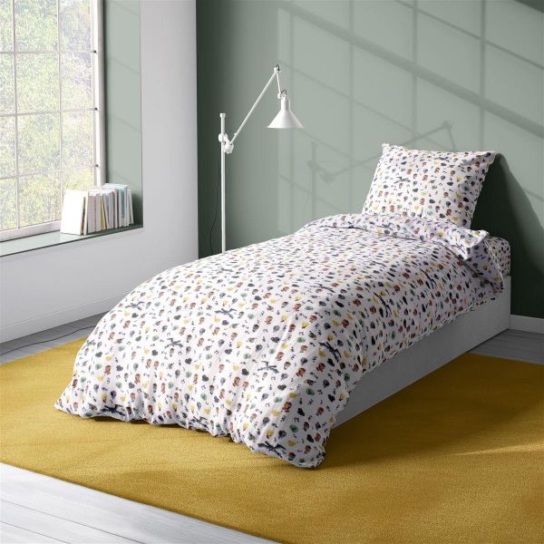 DIMcol Παπλωματοθήκη Εμπριμέ kids Minecraft 566 160X240 White-Grey 100% Cotton