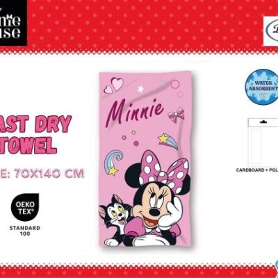 Disney Home Πετσέτα Θαλάσσης Quick Dry Disney Home Minnie 98 70X140 Pink 100% Microfiber - Image 2
