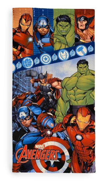 Marvel Πετσέτα Θαλάσσης Quick Dry Marvel Avengers 04 70X140 Digital Print Blue 100% Microfiber