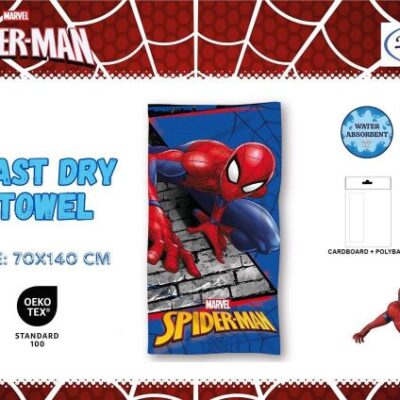 Marvel Πετσέτα Θαλάσσης Quick Dry Marvel Spider-Man 97 70X140 Digital Print Blue 100% Microfiber - Image 2