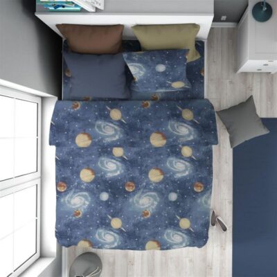 DIMcol Παπλωματοθήκη Εμπριμέ kids Milky Way 185 160X240 Blue 100% Cotton