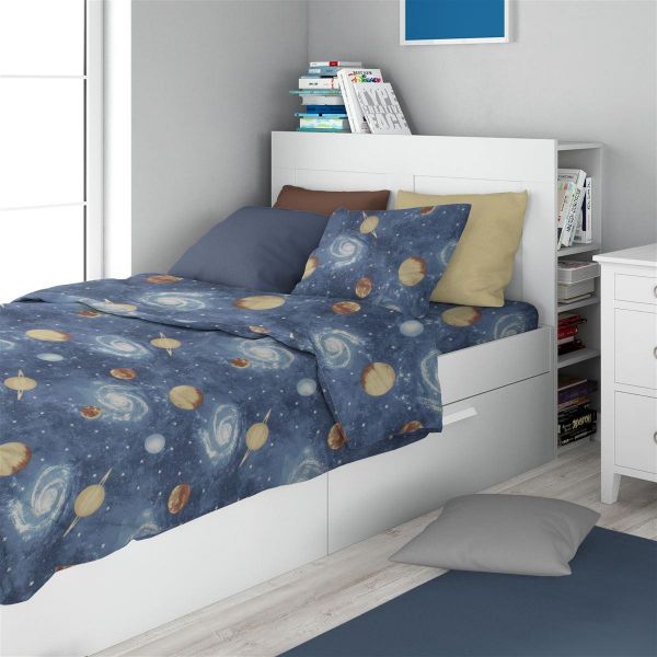 DIMcol Σεντόνια Εμπριμέ Σετ 2 τεμ kids Milky Way 185 160X240 Blue 100% Cotton