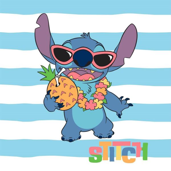 Disney Home Λαβέτα Νηπιαγωγείου Disney Home Lilo & Stitch 79 30X30 Sky Blue 100% Polyester
