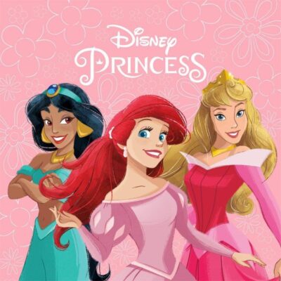 Disney Home Λαβέτα Νηπιαγωγείου Disney Home Princess 80 30X30 Coral 100% Polyester