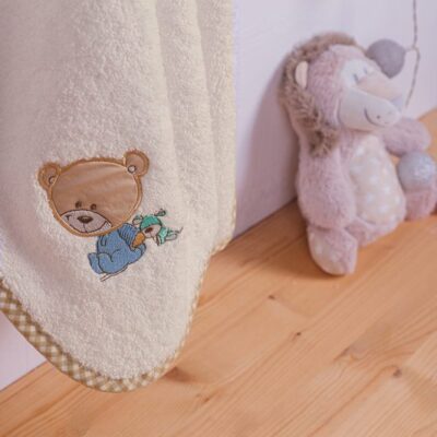 DIMcol ΚΑΠΑ ΒΡΕΦ Cotton 100% 75X85 HAPPY BEARS 22 ΕΚΡΟΥ/ΜΠΕΖ - Image 3