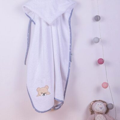 DIMcol ΚΑΠΑ ΒΡΕΦ Cotton 100% 75X85 SLEEPING BEARS CUB 10 ΛΕΥΚΟ/ΓΚΡΙ - Image 2