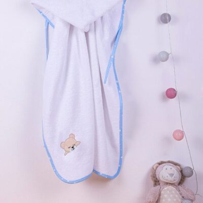 DIMcol ΚΑΠΑ ΒΡΕΦ Cotton 100% 75X85 SLEEPING BEARS CUB 11 ΛΕΥΚΟ/ΣΙΕΛ - Image 2