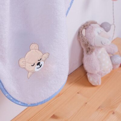 DIMcol ΚΑΠΑ ΒΡΕΦ Cotton 100% 75X85 SLEEPING BEARS CUB 11 ΛΕΥΚΟ/ΣΙΕΛ - Image 3