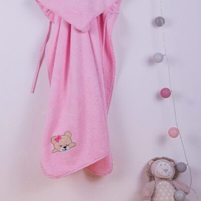 DIMcol ΚΑΠΑ ΒΡΕΦ Cotton 100% 75X85 SLEEPING BEARS CUB 14 ΡΟΖ - Image 2