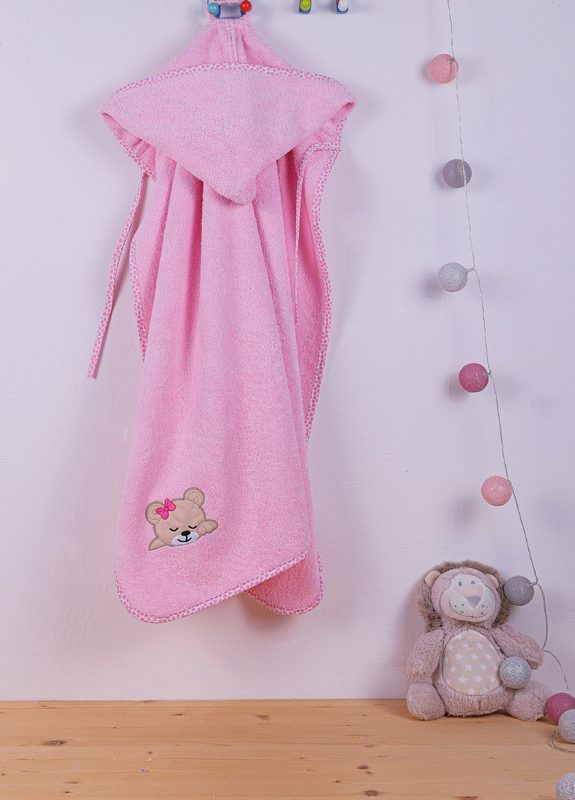 DIMcol ΚΑΠΑ ΒΡΕΦ Cotton 100% 75X85 SLEEPING BEARS CUB 14 ΡΟΖ - Image 2