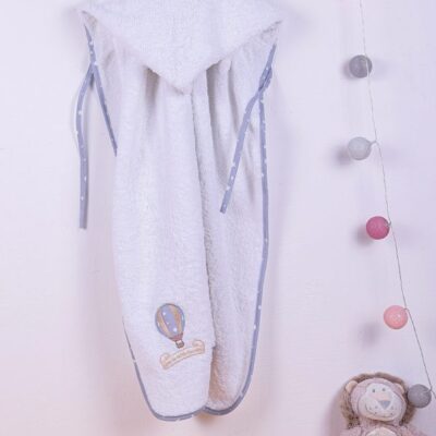 DIMcol ΚΑΠΑ ΒΡΕΦ Cotton 100% 75X85 ΑΕΡΟΣΤΑΤΟ 05 ΛΕΥΚΟ/ΓΚΡΙ - Image 2