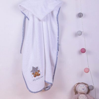 DIMcol ΚΑΠΑ ΒΡΕΦ Cotton 100% 75X85 ΑΣΤΕΡΙ 124 ΛΕΥΚΟ/ΓΚΡΙ - Image 2