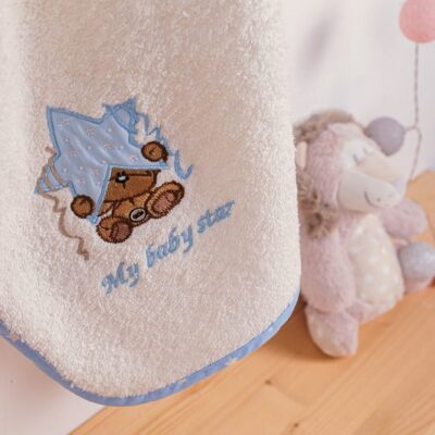 DIMcol ΚΑΠΑ ΒΡΕΦ Cotton 100% 75X85 ΑΣΤΕΡΙ 128 ΕΚΡΟΥ/ΣΙΕΛ - Image 3