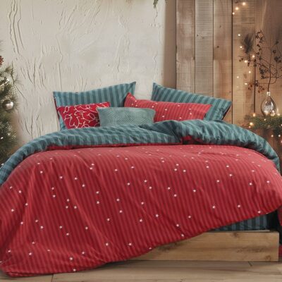 NEF-NEF ΣΕΤ ΠΑΠΛΩΜΑΤΟΘΗΚΗ ΜΟΝΗ STRAIGHT TO CHRISTMAS 160X230, 100% BAMBAKI