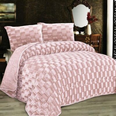 DIMcol Κουβερτοπάπλωμα με εφέ Fleece 750 gsm 1940 Salmon Rose 160X220 100% Polyester