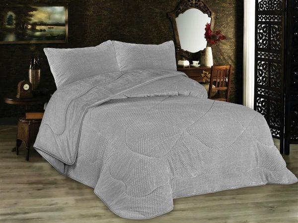 DIMcol Κουβερτοπάπλωμα Popcorn Fleece 700 gsm 1950 Grey 160X220 100% Polyester