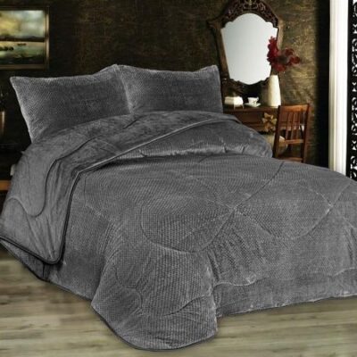 DIMcol Κουβερτοπάπλωμα Popcorn Fleece 700 gsm 1950 Grey-Black 160X220 100% Polyester