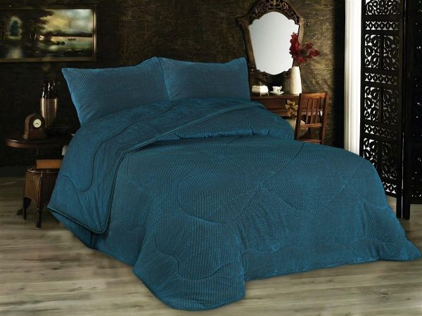 DIMcol Κουβερτοπάπλωμα Popcorn Fleece 700 gsm 1950 Petrol 220Χ240 100% Polyester