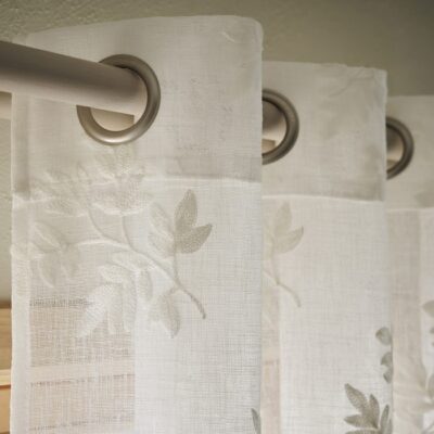 Κουρτίνα με τρουκς 140x280cm GOFIS HOME  Leaf Offwhite AW24 532/05 - Image 4
