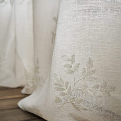 Κουρτίνα με σιρίτι 140x280cm GOFIS HOME  Leaf Offwhite AW24 532/05 - Image 2