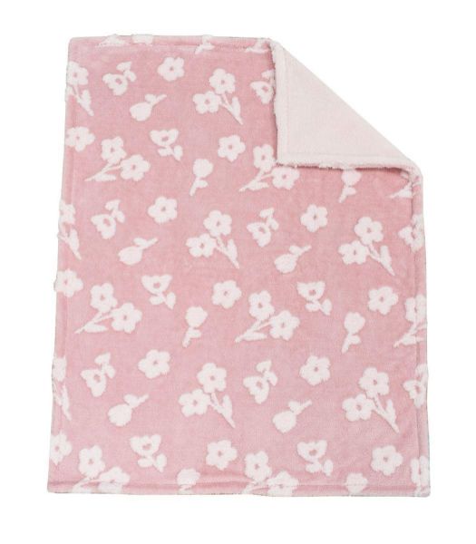 DIMcol Κουβέρτα Sherpa Jacquard bebe 460 gsm Flower 09 75X100 Coral 100% Polyester - Image 2