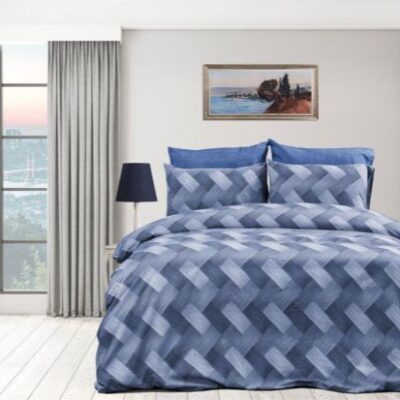 DIMcol Παπλωματοθήκη Εμπριμέ Αλκμήνη 454 220X240 Blue 70/30 Cott/Pol