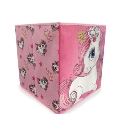 DIMcol Κουτί-Σκαμπό Unicorn 10 30X30X30 Pink 100% Polyester