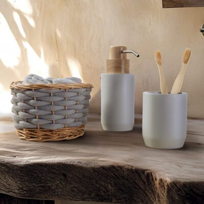NEF-NEF ΚΑΛΑΘΑΚΙ BORRA ΜΕ ΛΑΒΕΤΕΣ ΣΕΤ 5ΤΜΧ NEF-NEF HOMEWARE, 100% ΒΑΜΒΑΚΙ - Image 2