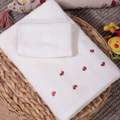 NEF-NEF ΒΡΕΦΙΚΕΣ ΠΕΤΣΕΤΕΣ ΣΕΤ 2TMX LADY BUG NEF-NEF HOMEWARE, 100% ΒΑΜΒΑΚΙ - Image 2