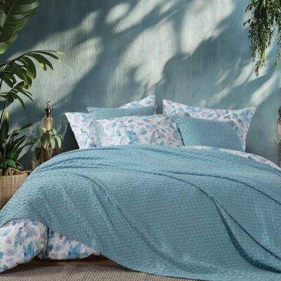 NEF-NEF ΚΟΥΒΕΡΤΑ ΠΙΚΕ ΥΠΕΡΔΙΠΛΗ ELMER BLUE 230X240 NEF-NEF HOMEWARE, 100% ΒΑΜΒΑΚΙ