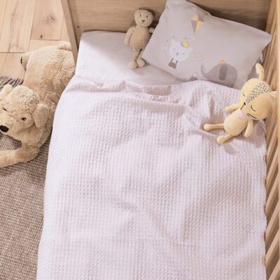 NEF-NEF ΒΡΕΦΙΚΗ ΚΟΥΒΕΡΤΑ ΠΙΚΕ AΓΚΑΛΙΑΣ HAPPY DAYS 80X110 NEF-NEF HOMEWARE, 100% BAMBAKI - Image 2